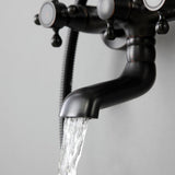 Classic Vintage Bathroom Exposed Rainfall Shower System Handheld Shower Antique Black