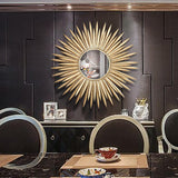 Luxury Creative Gold Sun Metal Wall Mirror Decor Art