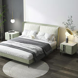 Modern Nightstand with Drawers & Sintered Stone Top Freestanding Bedside Table in Green