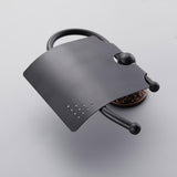 Bella Antique Black Wall Mounted Toilet Paper Holder & Cover Brass