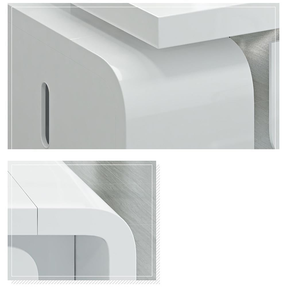 L-shaped Modern Executive Desk with Ample Storages Right Hand in White