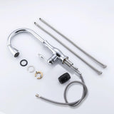 Tracier Gooseneck Single Handle Kitchen Faucet with Pull Out Spray