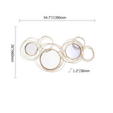 Light Luxury Creative 3D 4 Rings Round Gold Metal Wall Mirror