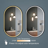 Matte Black Frame Capsule Wall Mounted LED Bathroom Mirror Anti-Fog
