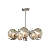 Modern Globe Sputnik Chandelier 5-Light Chrome Glass Ceiling Light