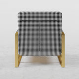 Modern Orange Houndstooth Single Sofabed Convertible Sleeper with Side Storage