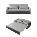 76.8" Convertible Storage Sofa Leather Cotton&linen Upholstered Full Sleeper Sofa