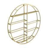 Modern Round Wall Mounted Metal Black Wine Rack