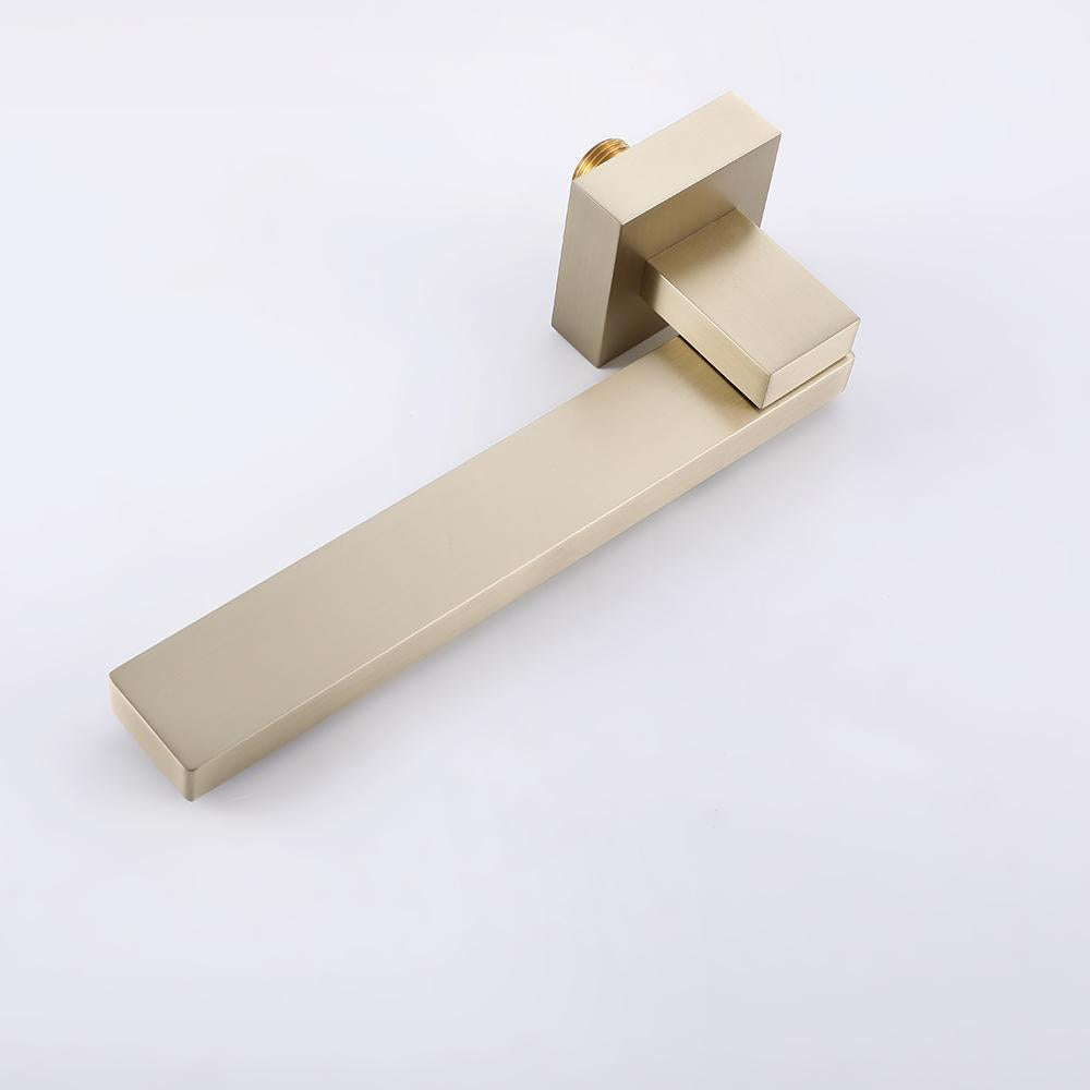 Ultramodern Brushed Gold Wall Mounted Swirling Tub Filler Faucet with Hand Shower
