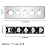 Wall-Mounted 23" Thermostatic Shower System in Gold 4 Functions