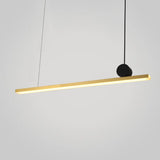 35" LED Linear Island Light Gold & Black Hanging Light for Kitchen Island