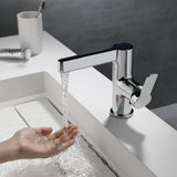 Modern Black Single Hole Bathroom Sink Faucet Intelligence Temperature Digital Display
