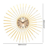 24" Modern Oversized Golden Wall Clock with Helical Shape Metal Frame