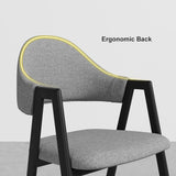 Gray Linen Upholstered Dining Chair Side Chair (Set of 2)