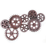 Industrial Distressed Wall Decor with Gear Design in HDF
