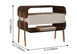 Modern Lighted Brown Nightstand with Wireless Charging Station Acrylic Bedside Table