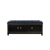 39.4" Faux Leather Upholstered Entryway Bench with Storage Shoe Cabinet 3-Door