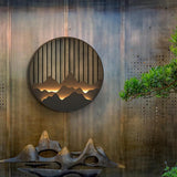 Outdoor Flush Mounted Wall Lighting Sconces LED Circle Layered Mountain Pattern