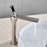 Utop Modern Innovative Design Single Hole 1-Handle Bathroom Vessel Sink Faucet in Brushed Nickel Solid Brass