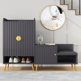 Nordic Gray Shoe Cabinet 4 Shelves Entryway Shoe Cabinet