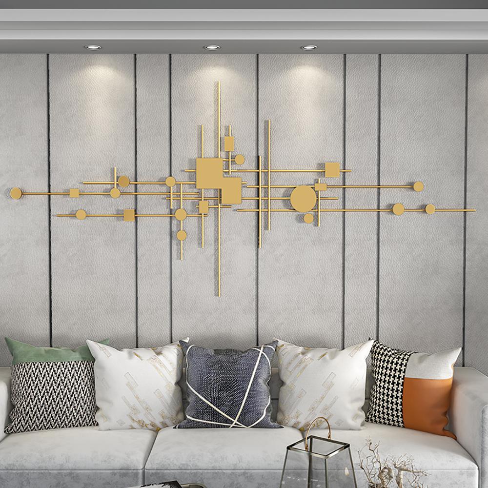 Luxury 3D Geometric Patterns Metal Wall Decor with Overlapping Effects