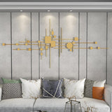 Luxury 3D Geometric Patterns Metal Wall Decor with Overlapping Effects