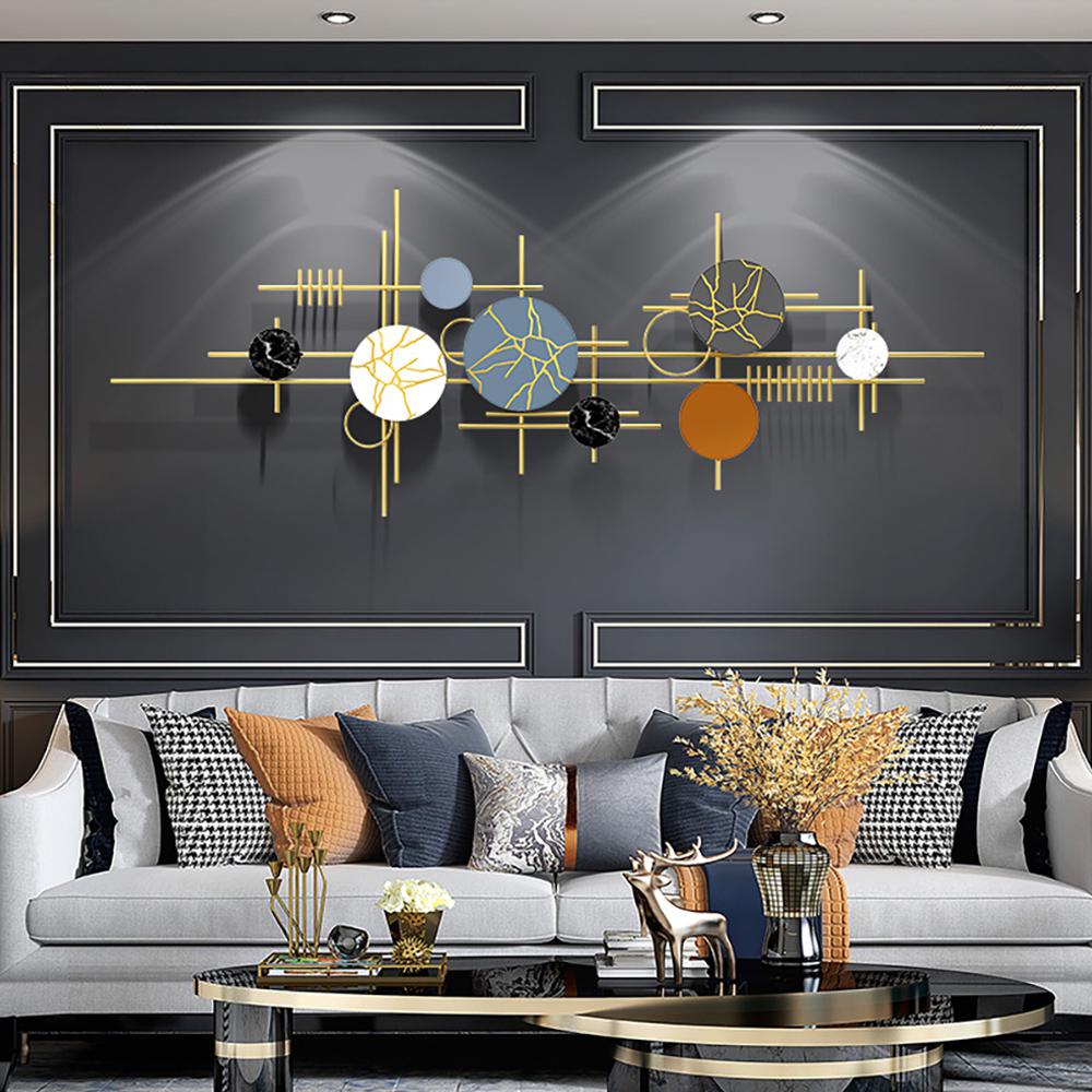Modern Geometric Metal Wall Decor Overlapping Wall Background Art