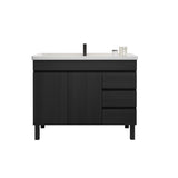 36" Modern Black Bathroom Vanity Ceramics Single Sink Freestanding with 3 Drawers
