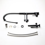 Commercial Pull Down Pre-rinse Spring Sprayer Brushed Nickel Kitchen Sink Faucet with Deck Plate Solid Brass