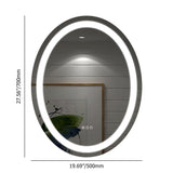 Modern Oval 20" x 28" Wall Mounted LED Frameless Bathroom Mirror Anti-Fog