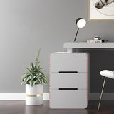 Mular 47" White 3-Drawer Writing Desk with Storage Cabinet for Office