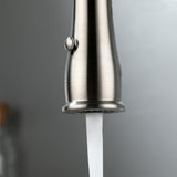 High Arc Dual-Mode Pull-Down Kitchen Faucet Solid Brass with Porcelain Handle