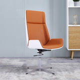 Faux Leather Office Chair Desk Chair with Wheels & Adjustable Height