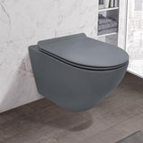 Modern Blue One-Piece Round Wall Mounted Toilet Ceramic Simplism