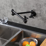 Wall Mounted Retractable Double Handle Cold Only Faucet with Double Swing Joints