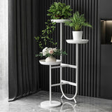 Chic Unique Shaped Metal Standing Plant Stand in Gold