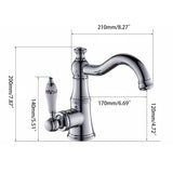 Karon Classic 1-Hole White Single Porcelain Lever Victorian Style Bathroom Sink Faucet in Polished Chrome Solid Brass