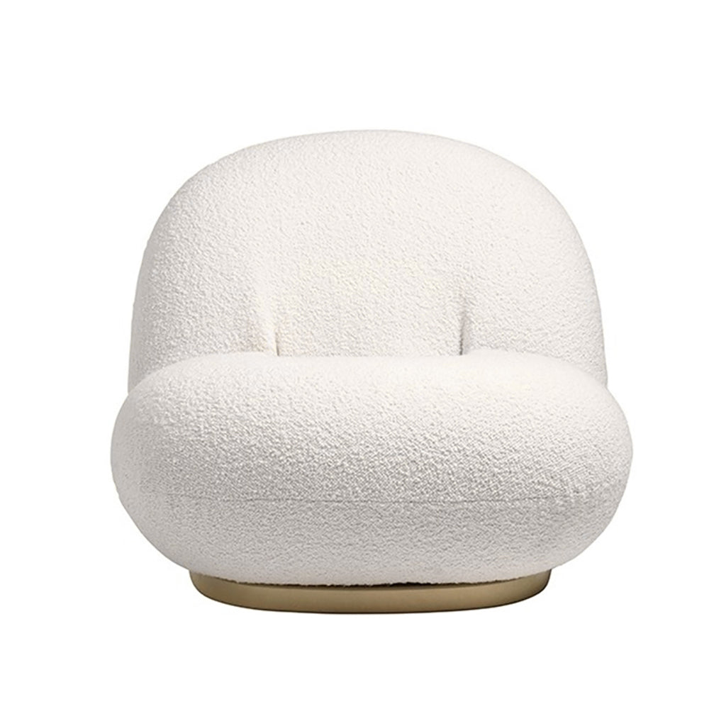 OffWhite Boucle Floor Sofa Lounge Chair Soft Cushion Single Sleeper