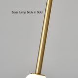 White Pendant Light Fixture LED Single Hanging Light Brass Finish