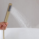 Brewst Freestanding Single Handle Tub Filler Faucet with Handheld Shower Solid Brass
