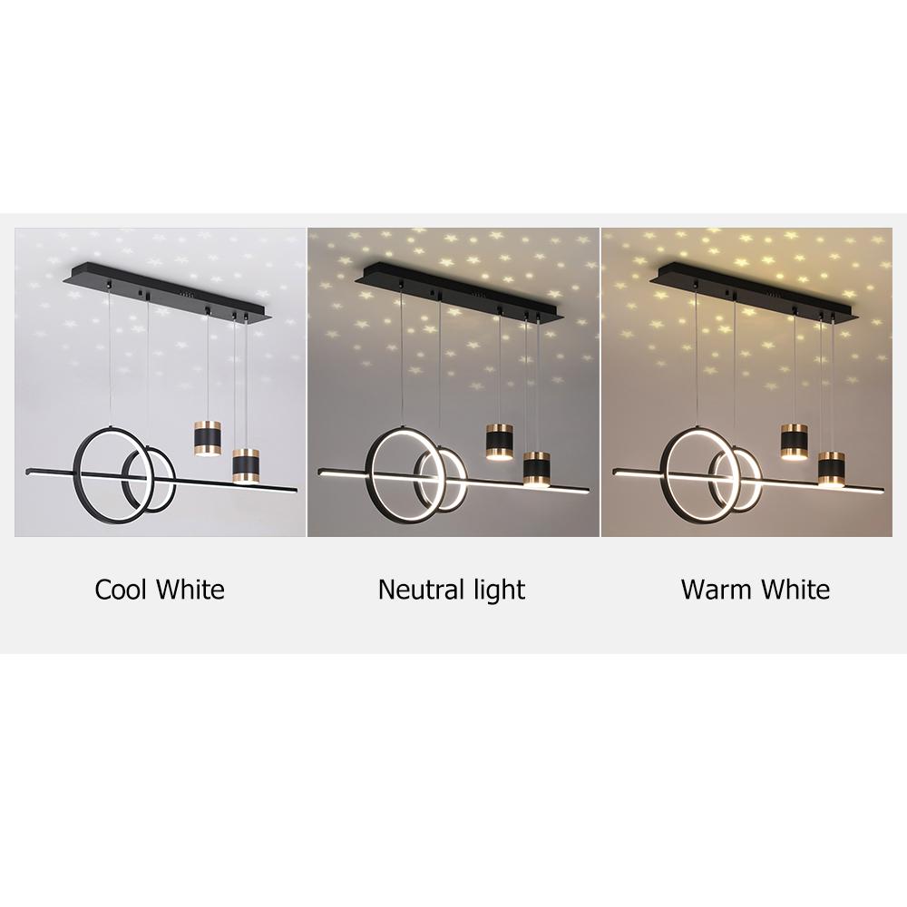 Geometric Black Kitchen Island light Starry Reflection Hanging Light 3-Way Dimmable