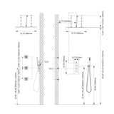 Modern 16" Chrome Thermostatic Rain Shower System with Handheld Shower & 3 Body Sprays