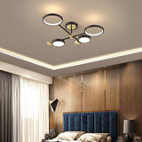 Modern Semi Flush Mount Lighting Gold Ceiling Light Fixture LED Ring