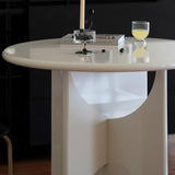 39" White Round Dining Table for 4 Seaters with Cross Base