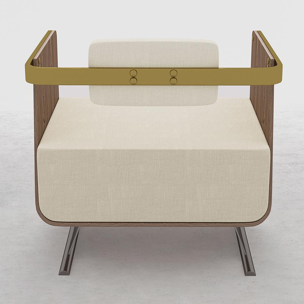 Black Modern Accent Chair Upholstered Cotton & Linen Accent Chair