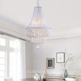 Kesarre Retro Wood Beaded Chandelier Empire Ceiling Light in Gray & Blue