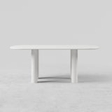 71" Oval White Dining Table 4 Pedestals 8 Seater Dining Room Table