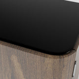 Walnut Shoe Storage Cabinet with 2-Door in Black 14 Pairs