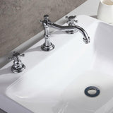 Chester Traditional Double Handle Bathroom Widespread Sink Faucet Victorian Spout