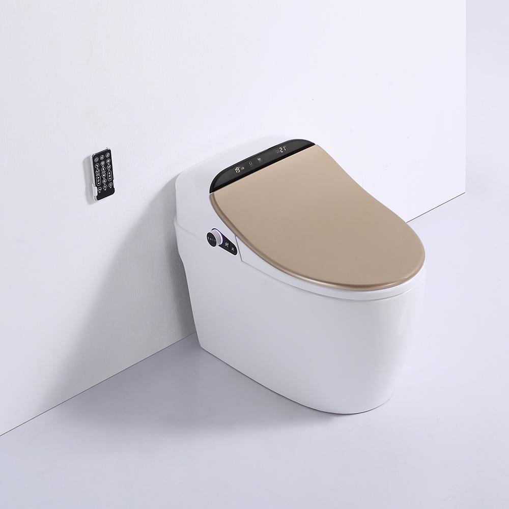 Modern Smart One-Piece 1.27 GPF Floor Mounted Elongated Toilet and Bidet with Seat